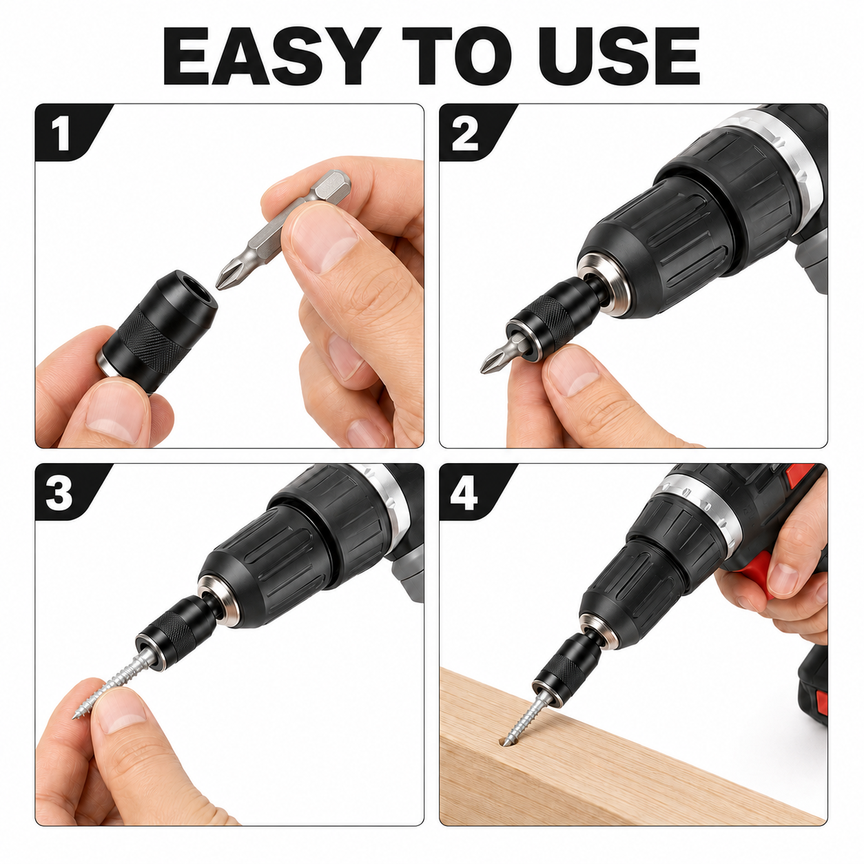 Universal Magnetic Screw Holder for Drill Bits and Screwdrivers
