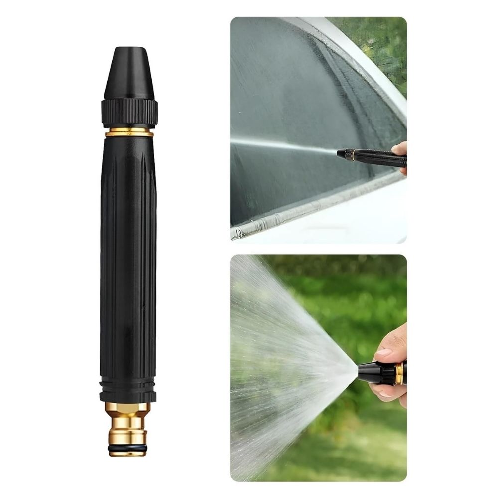 High-Pressure Water Spray Gun for garden, Car & Bike Wash – Adjustable Brass Jet Nozzle for 1/2 Hose Pipe
