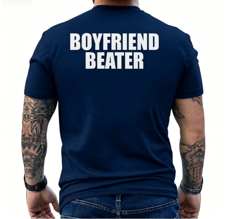 Boyfriend Beater Girlfriend Men's T-shirt Back Print 