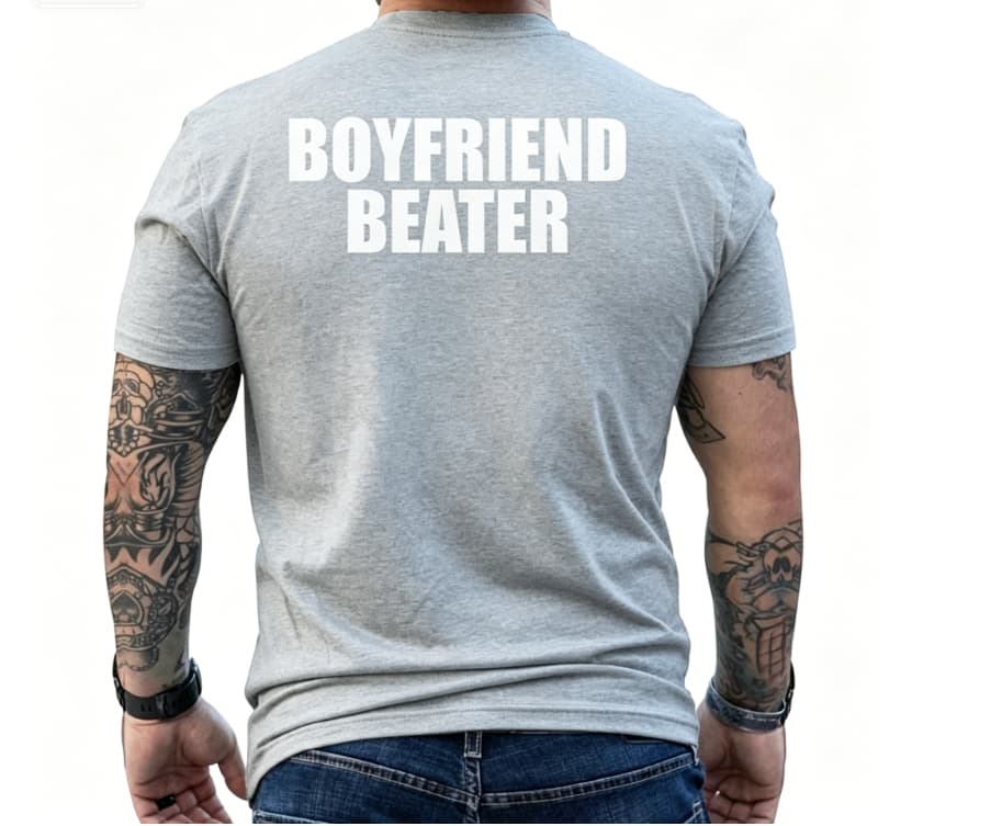 Boyfriend Beater Girlfriend Men's T-shirt Back Print