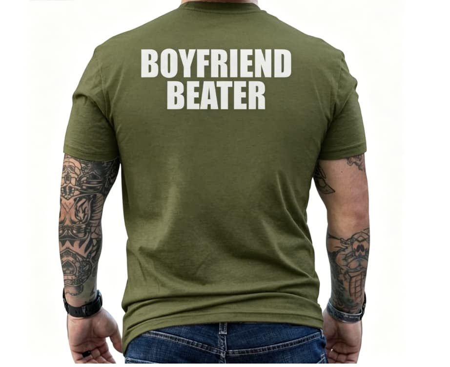 Boyfriend Beater Girlfriend Men's T-shirt Back Print 
