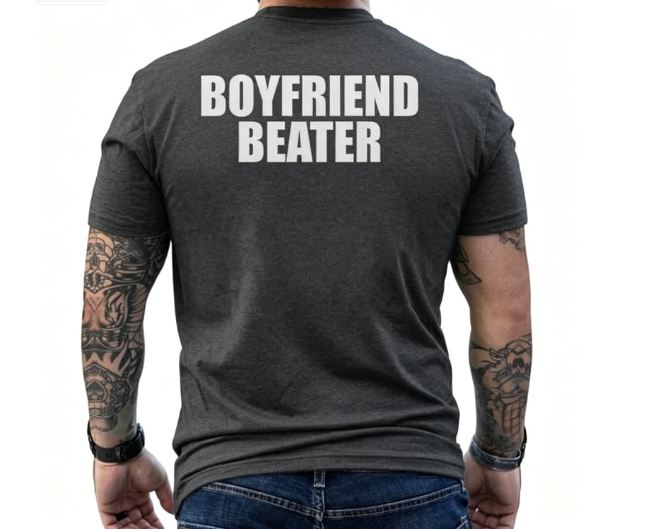 Boyfriend Beater Girlfriend Men's T-shirt Back Print