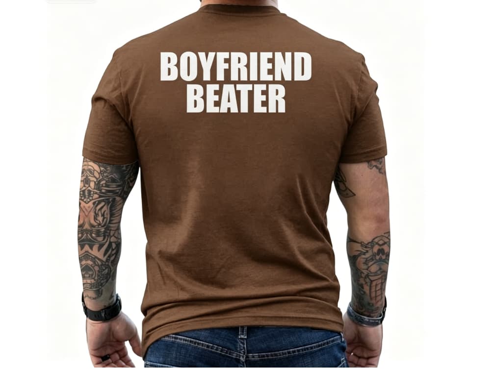 Boyfriend Beater Girlfriend Men's T-shirt Back Print 