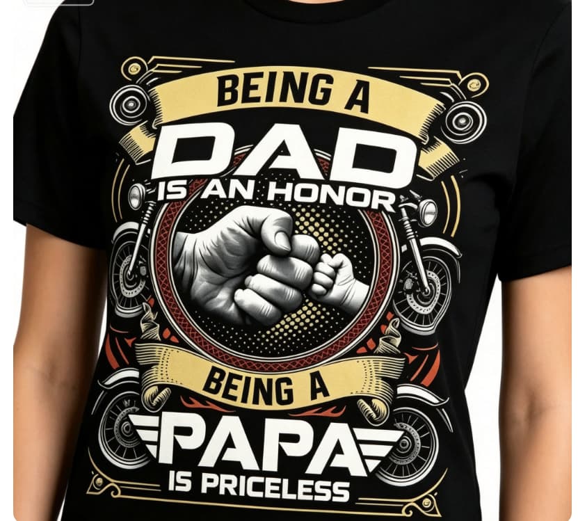 Stylish 100% Cotton Men's Graphic T-Shirt for Dads