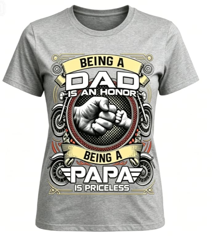 Stylish 100% Cotton Men's Graphic T-Shirt for Dads