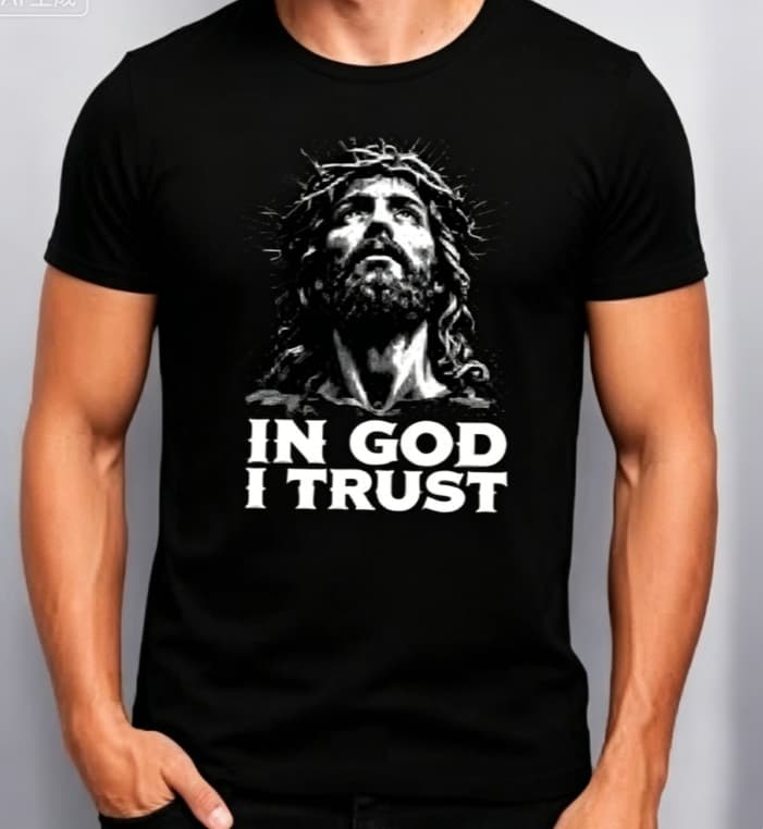 Stylish Black Oversized T-Shirt with Jesus Graphic