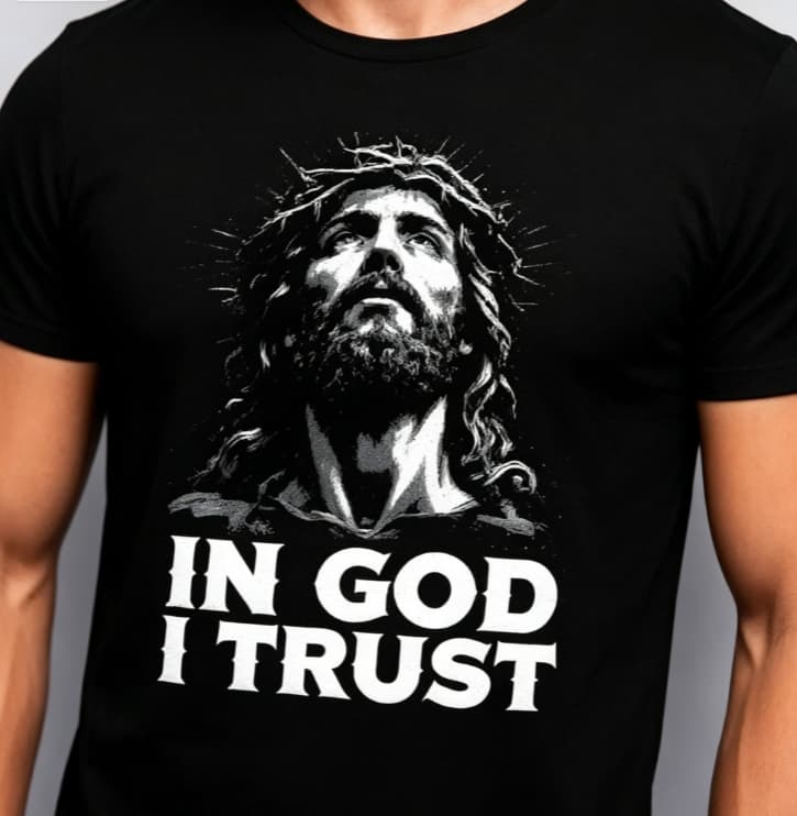 Stylish Black Oversized T-Shirt with Jesus Graphic