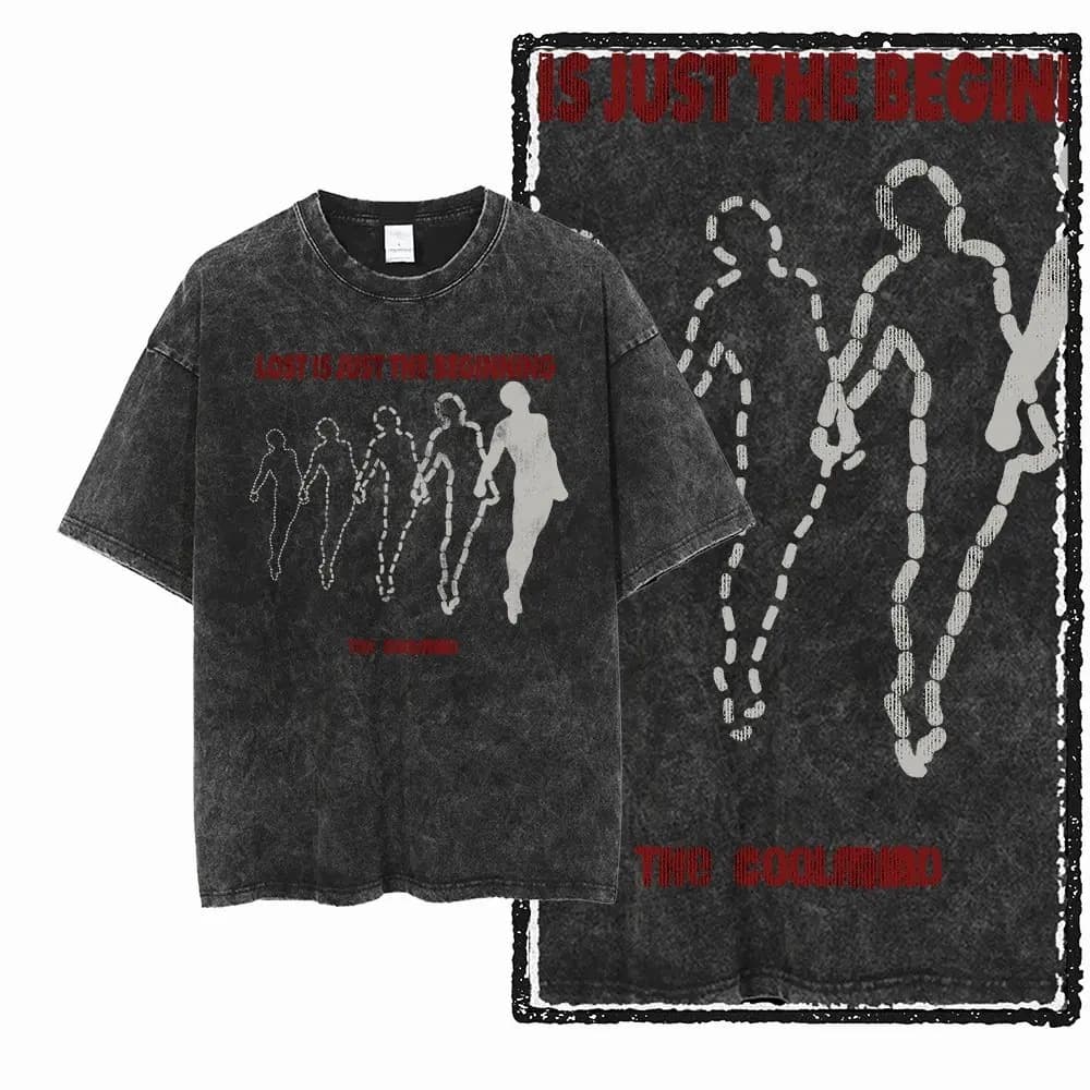 Lines of Life-Premium Acid wash drop shoulder T.shirt