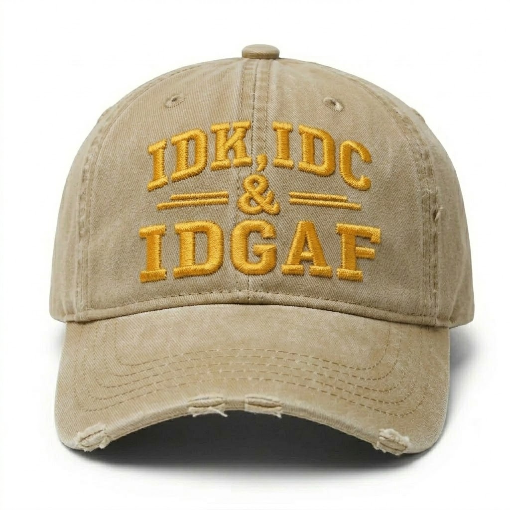 Idk Idc & Idgaf Embroidery Cap