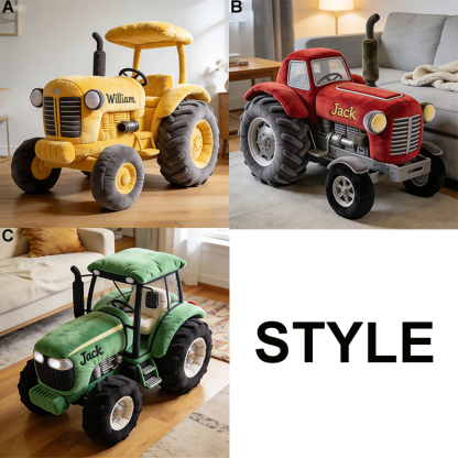 Personalized tractor shaped pillow