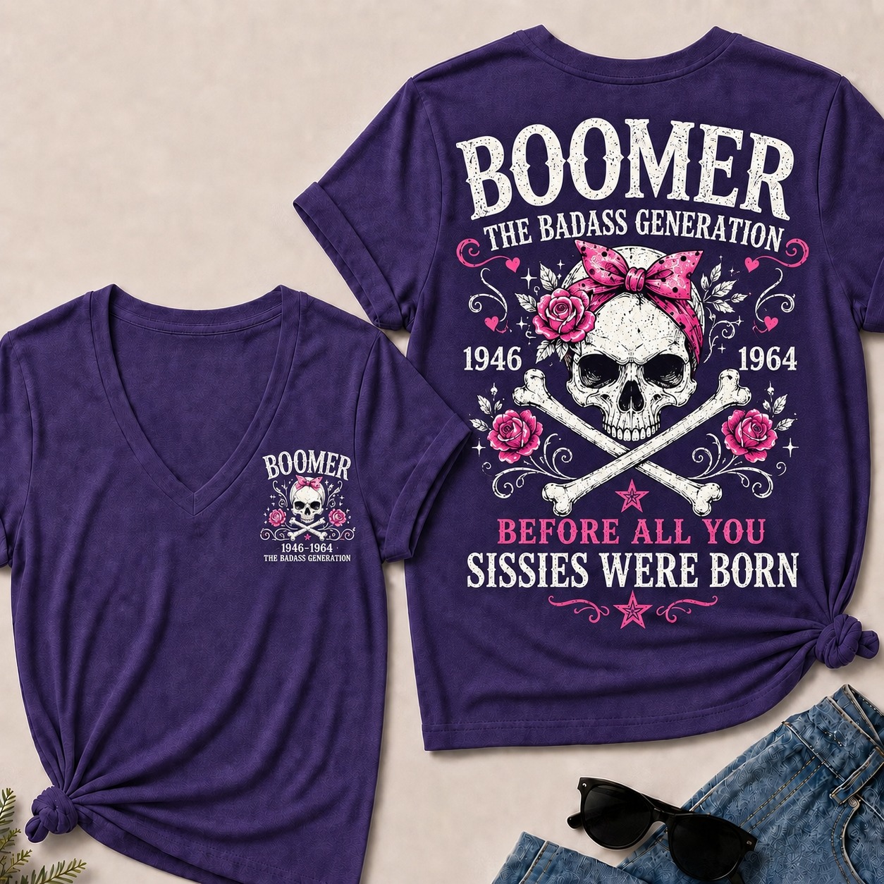 😎The Badass Generation – Before All You Sissies Were Born V-Neck Tee🤘