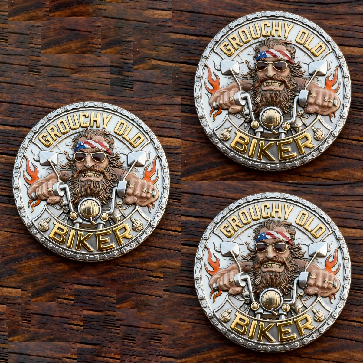 Last Day 49% OFF🦅 HARLEY-DAVIDSON RIDE FREE · GROUCHY OLD BIKER COIN