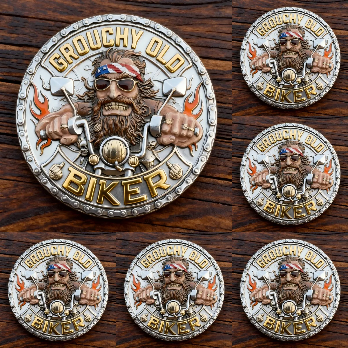 Last Day 49% OFF🦅 HARLEY-DAVIDSON RIDE FREE · GROUCHY OLD BIKER COIN