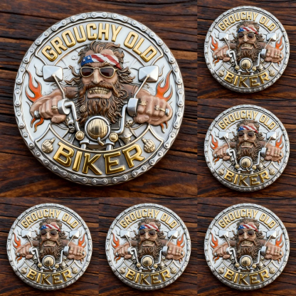 Last Day 49% OFF🦅 HARLEY-DAVIDSON RIDE FREE · GROUCHY OLD BIKER COIN