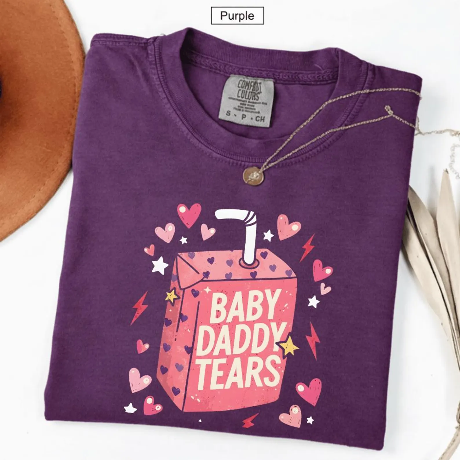 Baby Daddy Tears Funny Pink Juice Box Quote T-Shirt