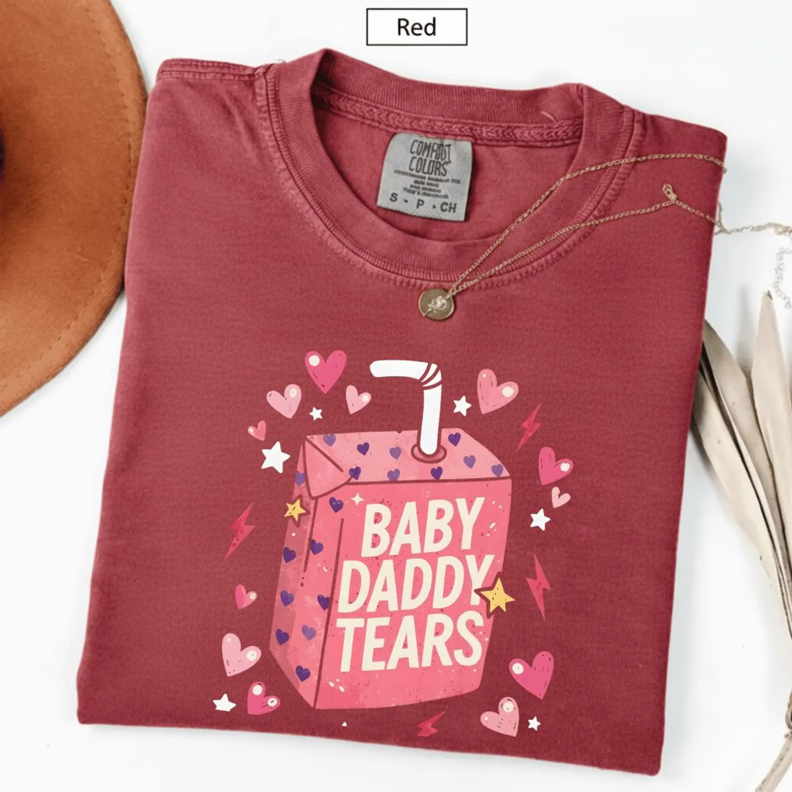 Baby Daddy Tears Funny Pink Juice Box Quote T-Shirt