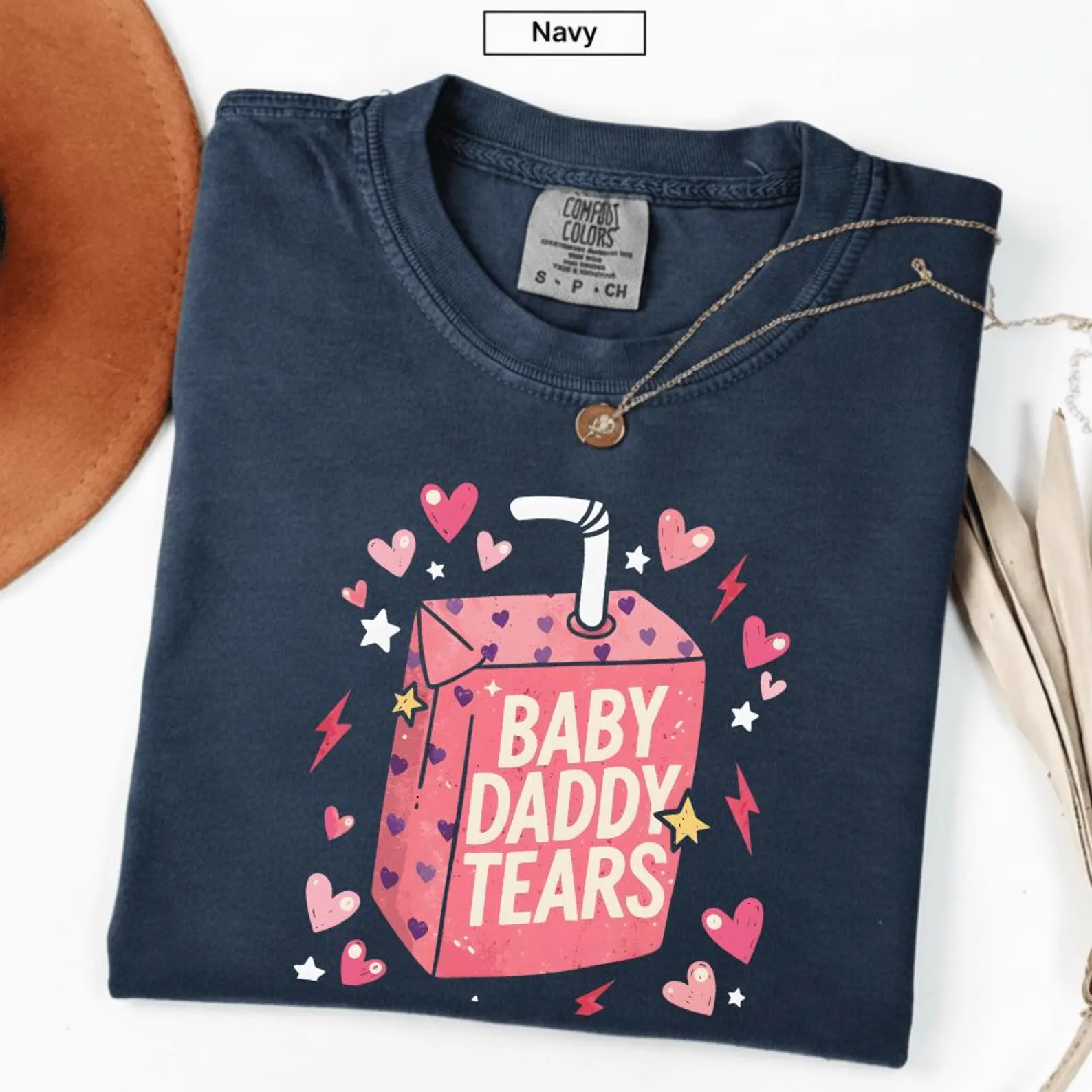 Baby Daddy Tears Funny Pink Juice Box Quote T-Shirt
