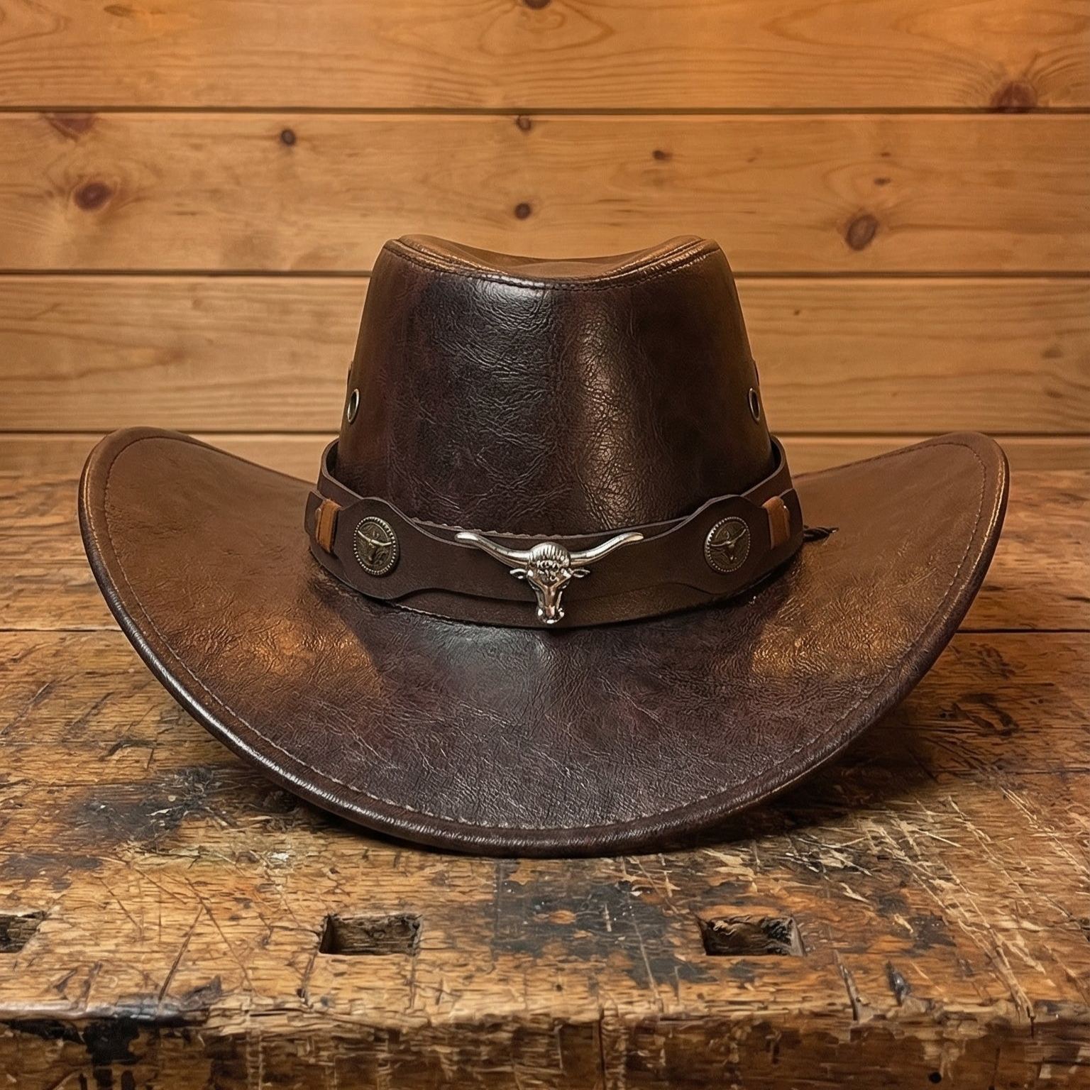 🔥Daisy’s Premium Handcrafted Leather Cattleman Hat – Authentic Western Outback Style 🤠🌵