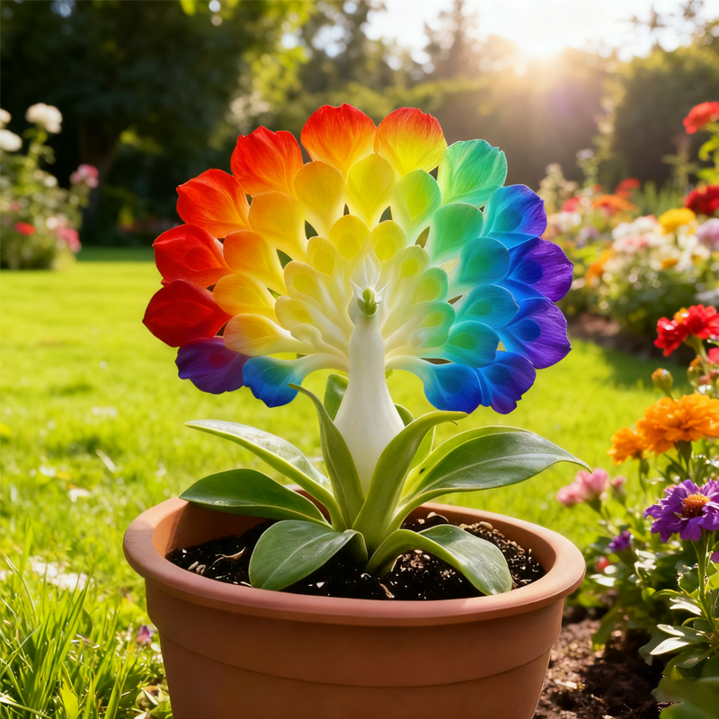 🌈 Regenbogen-Pfauenblumenzwiebel – Erschaffe deinen magischen Gartenstar