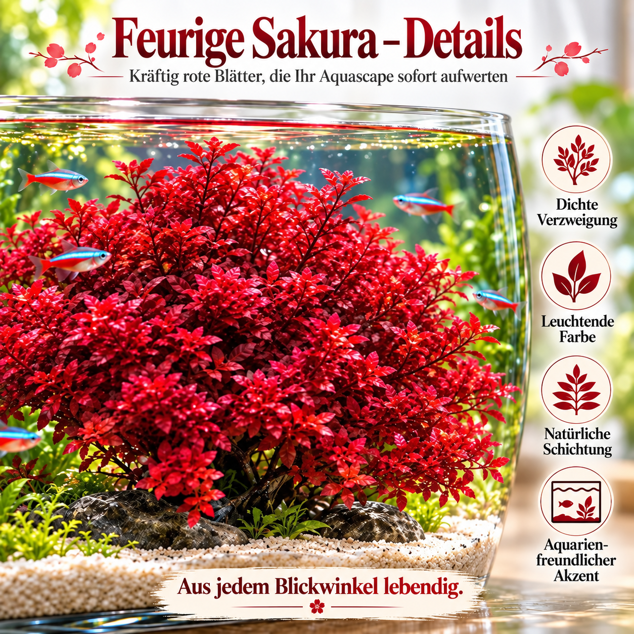 🔥 Crimson Sakura Aquatic Tree Bulbs – Grow a Fiery Underwater Mini Forest