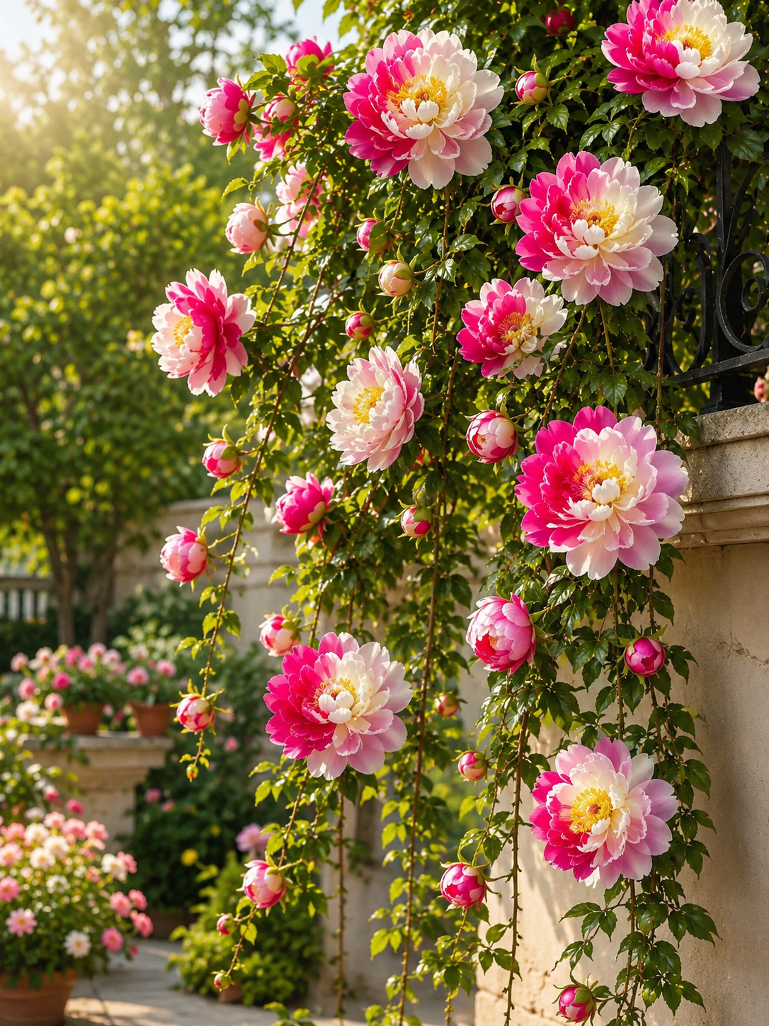 Seltene gefüllte Kletterpfingstrosen & 🌺 mit großer und wunderschöner Blüte