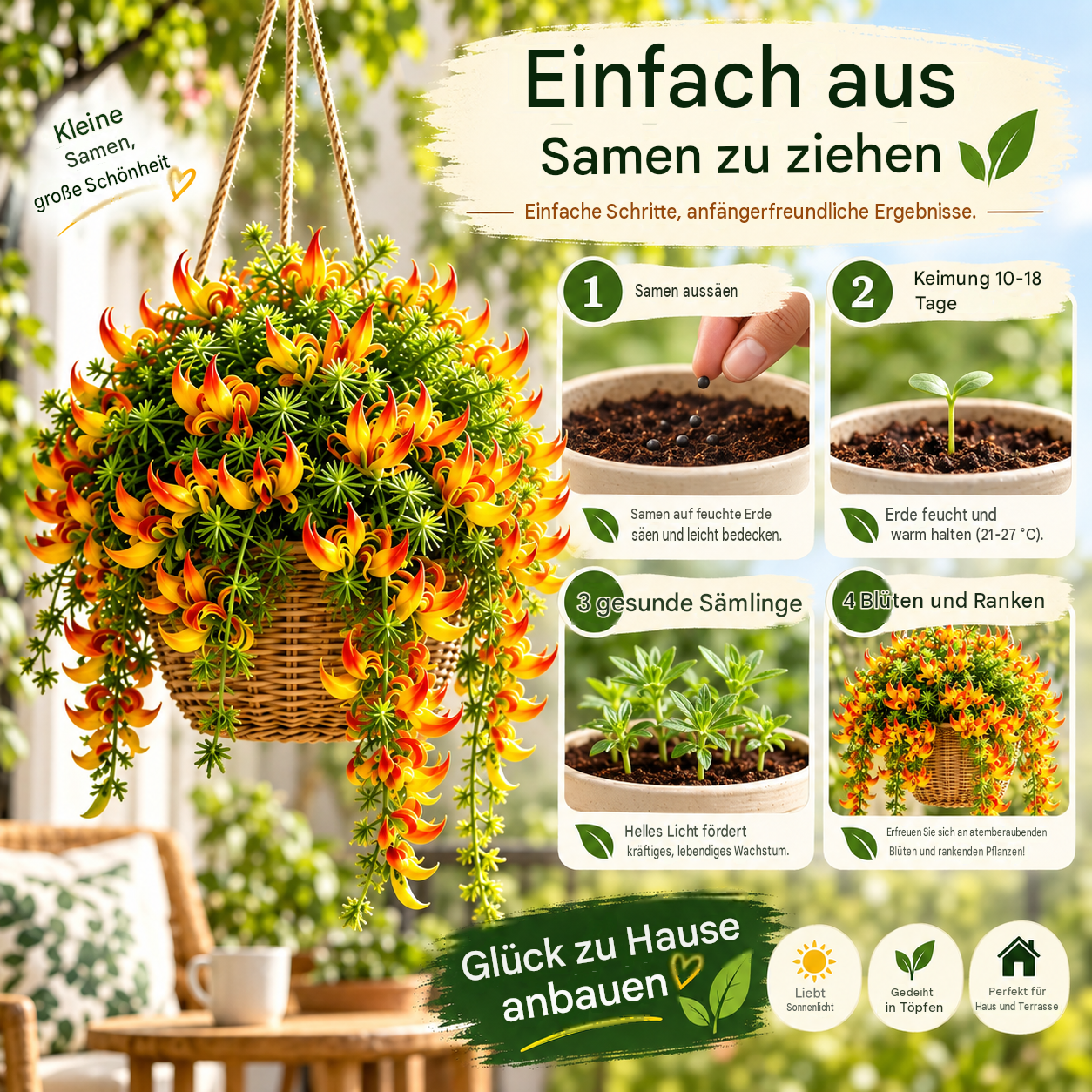 🪴🦜 Papageienschnabel-Grünlilie - 🔥 Blüht bis zu 300 Tage im Jahr!