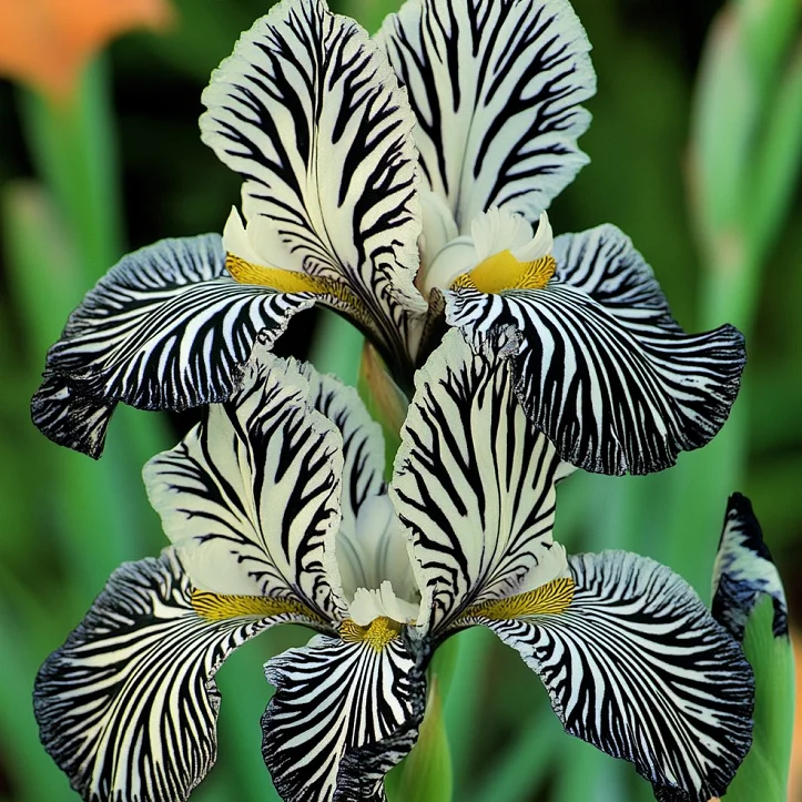💐Zebrastreifen-Iris (Iris germanica) – Eine kühne, gestreifte Schönheit