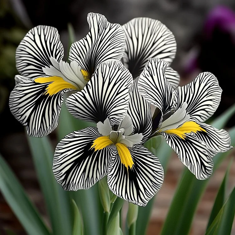 💐Zebrastreifen-Iris (Iris germanica) – Eine kühne, gestreifte Schönheit