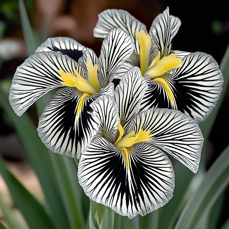 💐Zebrastreifen-Iris (Iris germanica) – Eine kühne, gestreifte Schönheit