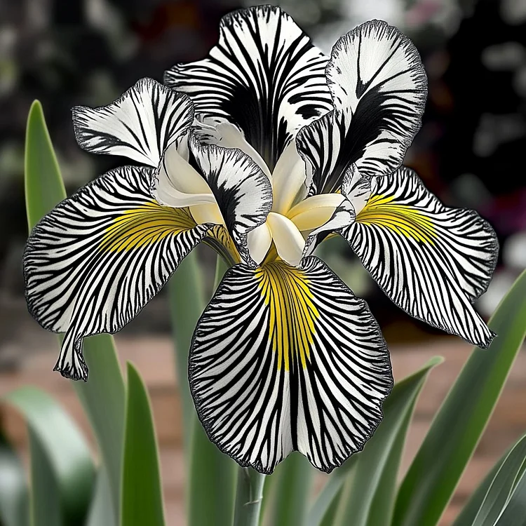 💐Zebrastreifen-Iris (Iris germanica) – Eine kühne, gestreifte Schönheit