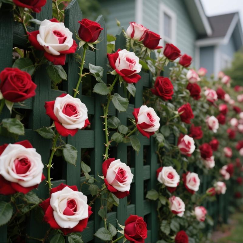 【Buy 2 Get 1 Free】200/1000pcs Rare Twin Red White Rose Flower Seeds for Planting - Captivating Garden Blooms Non GMO Heirloom Garden - Planting Instructions for Easy Grow - Great Gardening Gifts