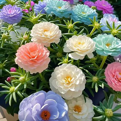 🌼Muti-color Moss Rose-Double Petal Sunflower