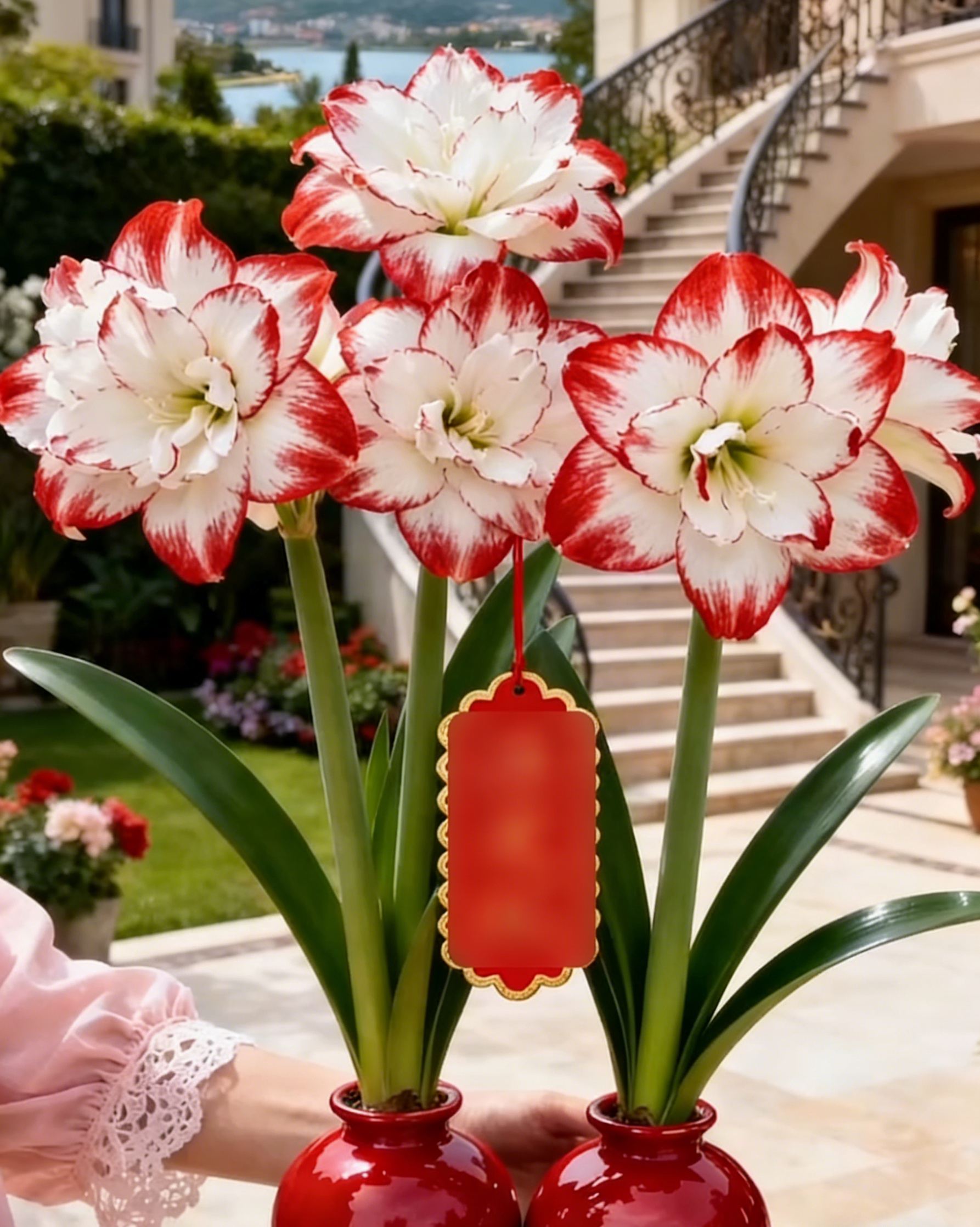 🌺 Double-Petaled Perfume Amaryllis Bulbs Luxury blooms, rich fragrance—turn every season into a floral show!