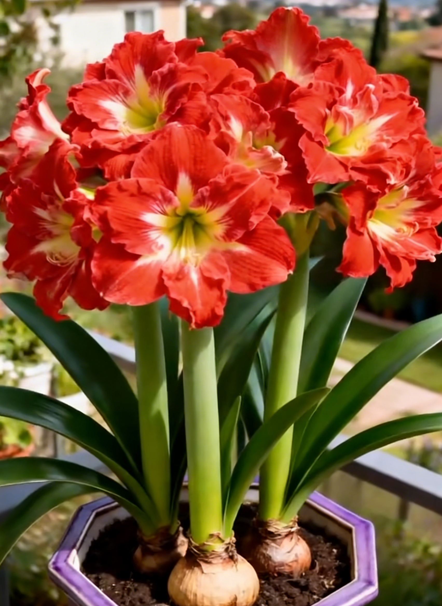🌺 Double-Petaled Perfume Amaryllis Bulbs Luxury blooms, rich fragrance—turn every season into a floral show!
