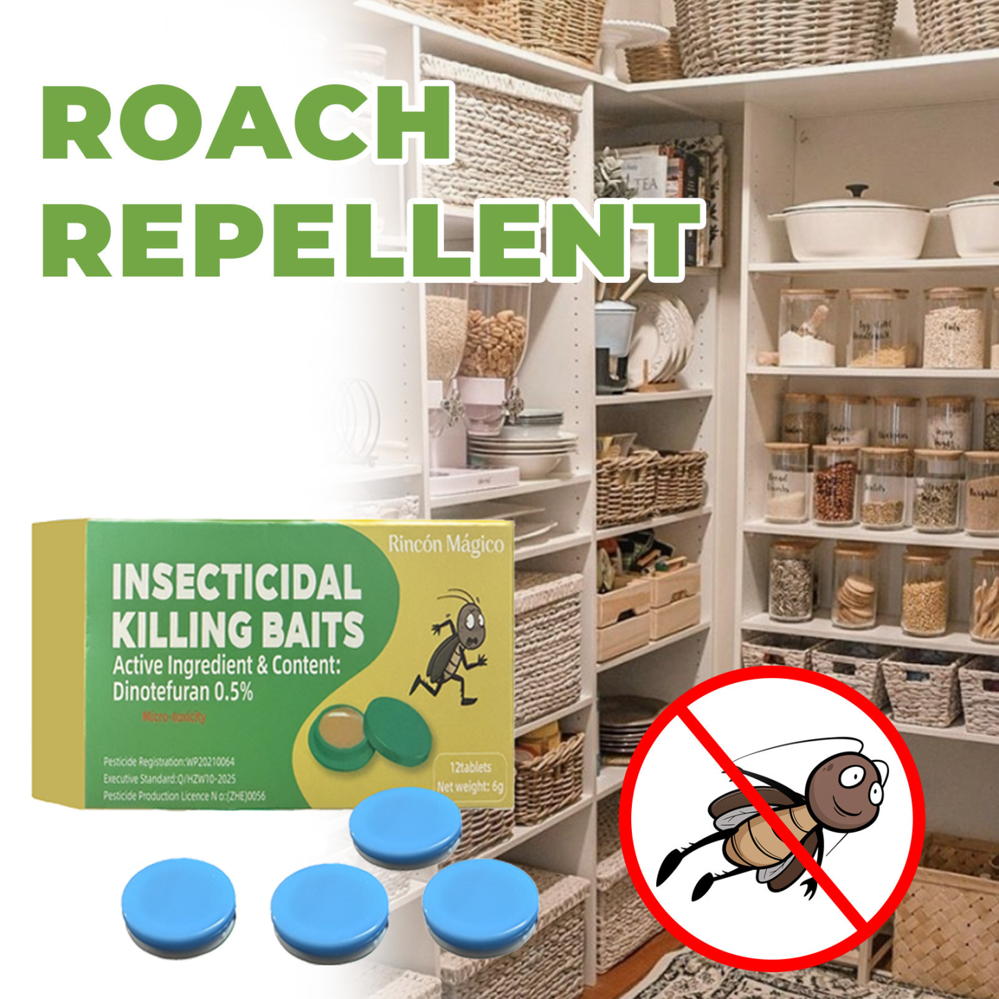 MoonSpry Roach Repellent, Kit de Control de Plagas: Gel Cebo para Cucarachas de Alta Potencia, Elimina Infestaciones en Interiores y Exteriores, Multisuperficies
