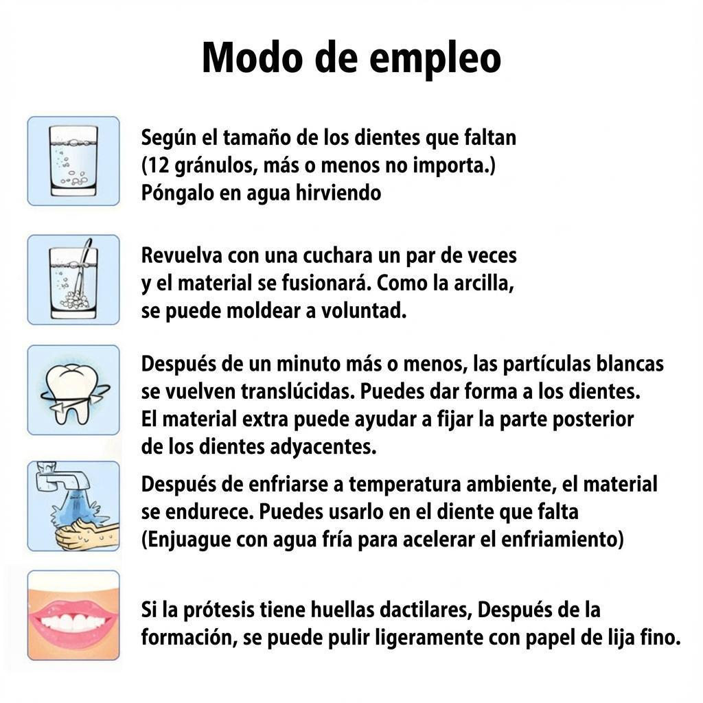 Gel Dental Moldeable EELHOE: Relleno Temporal para Dientes Rotos, Caries y Espacios | Kit de Reparación con Película Adhesiva y Láminas Dentales | Solución Reutilizable para Sonrisa Natural, Prótesis Moldeables