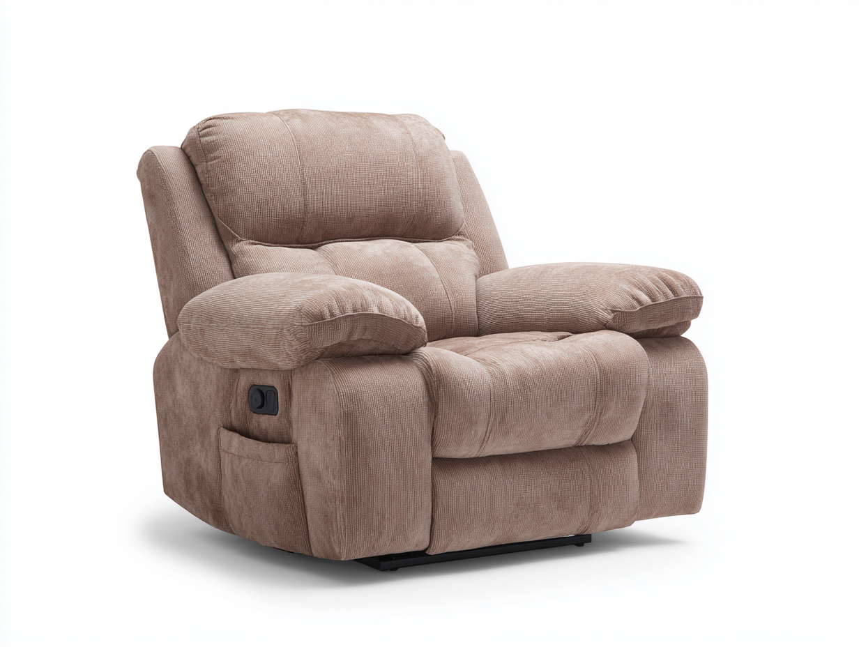 Fauteuil en tissu 100x94x102 cm - beige - pour salon - style confortable avec fonction relaxation-Cozyosa