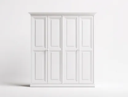 Armoire en panneau bois 185x58x210 cm - blanc - pour chambre - style classique avec espace de rangement-Cozyosa