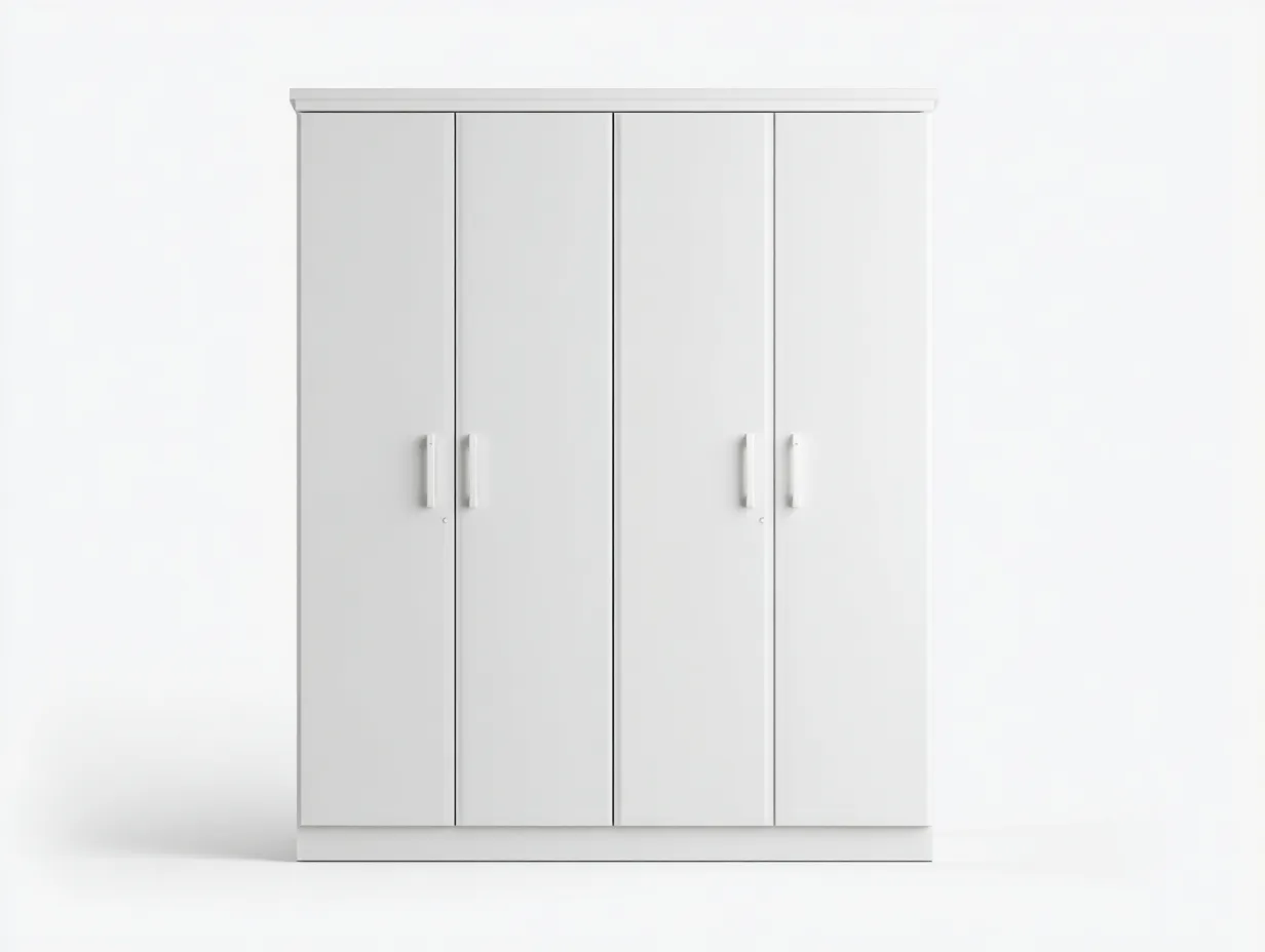 Armoire en panneau bois 180x55x200 cm - blanc - pour chambre - style moderne avec espace de rangement-Cozyosa