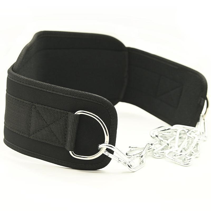 Weighted Pull-up Belt with Chain, Fitness Strength Training Waist Belt, Squat Weight Belt, Pull-up Belt for Weightlifting, Squats, Muscle Training E