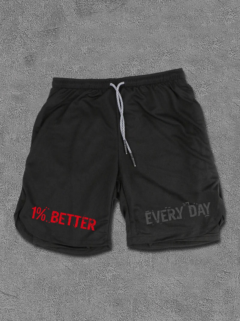 1% Better Every Day Print Men's Performance Shorts