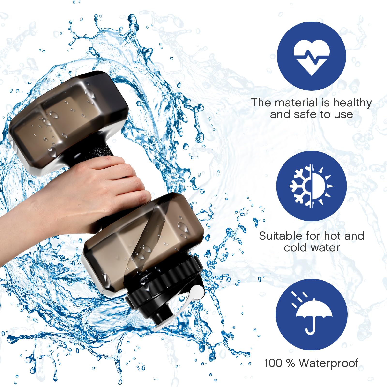 Dumbbell-shaped water bottles, 2.2L75oz, water bottles for gym workouts, large capacity PETG, sports, fitness, exercise, gym