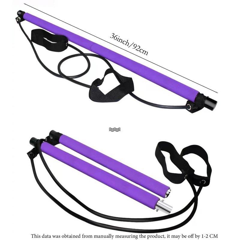 Yoga Pilates Resistance Band, Yoga Pilates Bar with Resistance Band, Full-body Fitness Elastic Resistance Rope Stick