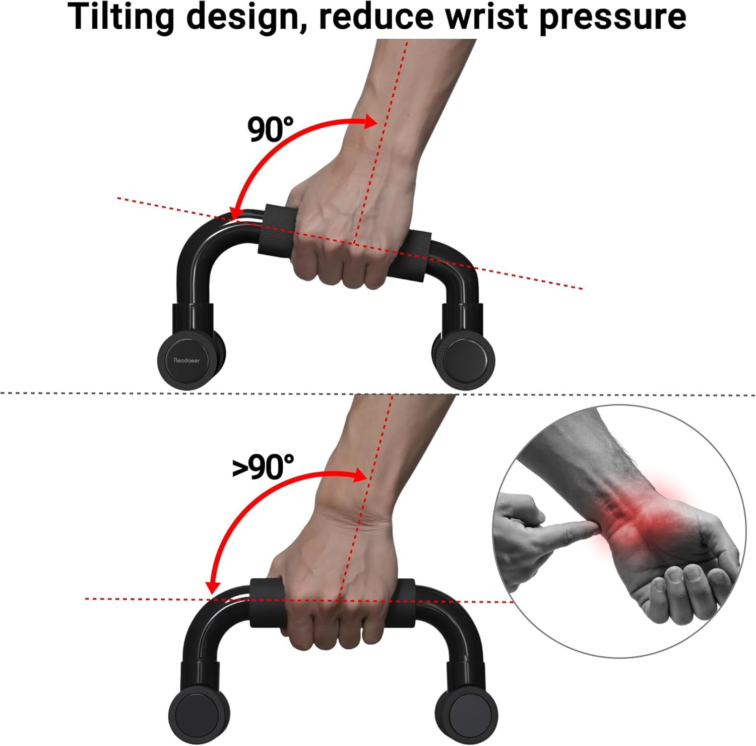 Push-Up Handles with Padded Foam Grip and Durable Non-Slip Frame