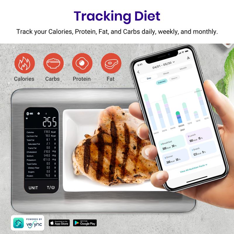 Al Smart Food Scale 19Holiday HaulNutrient Facts Auto Scan  Digital Calorie Counterfor Meal Prep & Fitness Compact StainlessDesign TikTokShopHoliday