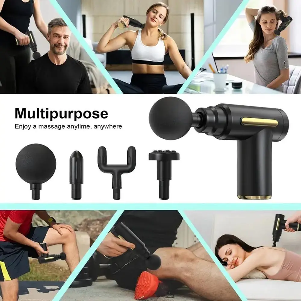 Electric Massage Machine, Including 4 Counts Replacement Heads, Portable Handheld Comfort Muscle Massage