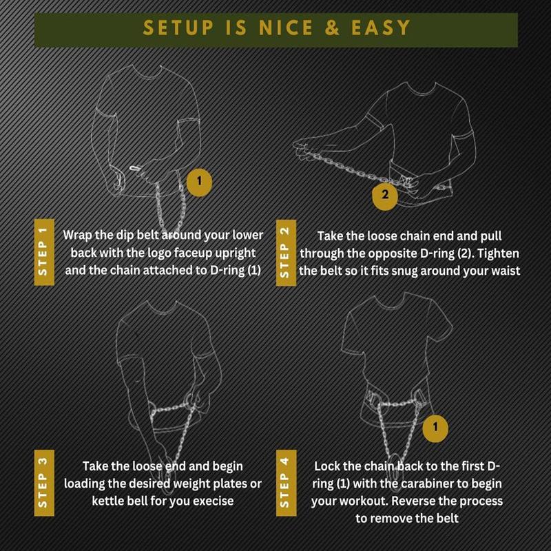 Weighted Pull-up Belt with Chain, Fitness Strength Training Waist Belt, Squat Weight Belt, Pull-up Belt for Weightlifting, Squats, Muscle Training E