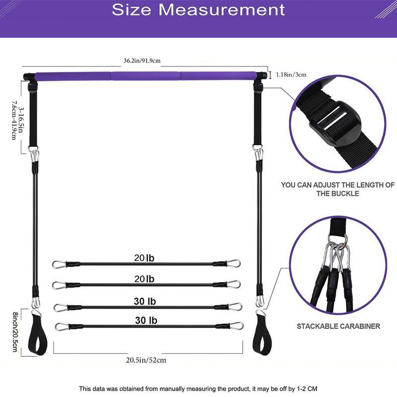 Yoga Pilates Resistance Band, Yoga Pilates Bar with Resistance Band, Full-body Fitness Elastic Resistance Rope Stick