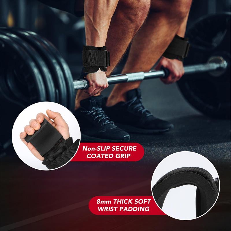 Heavy‑Duty Weight Lifting Hooks & Wrist Straps – Grip Support for Deadlifts, Pull‑Ups, Shrugs – Gym Essential for Men & Women
