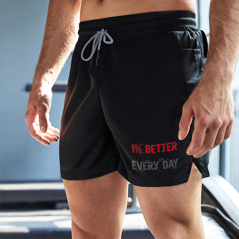 1% Better Every Day Print Men's Performance Shorts